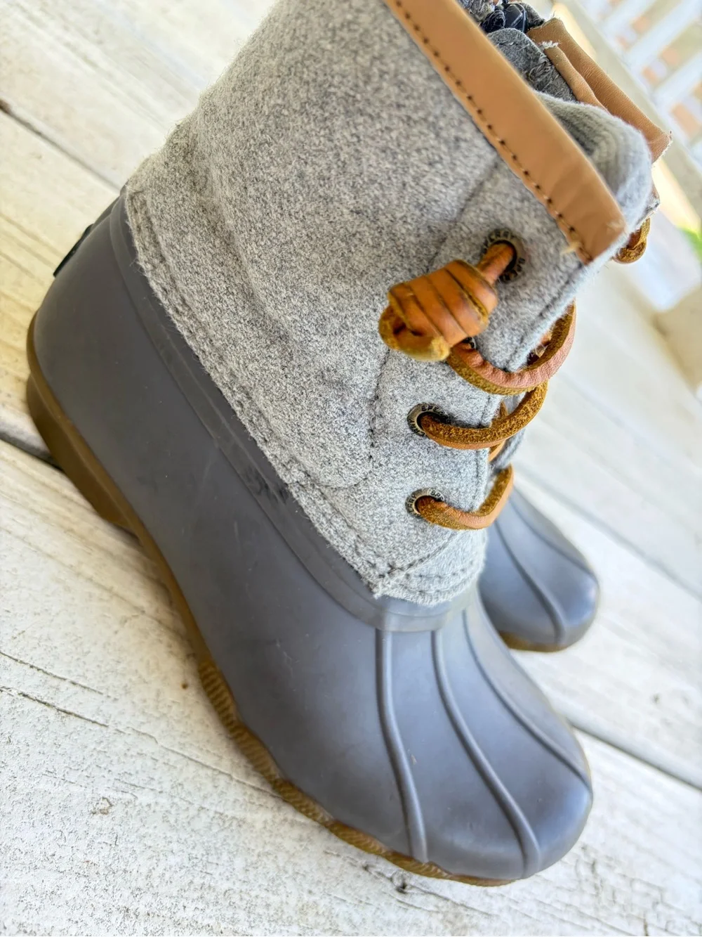Sperry‎ Girls Saltwater Embossed Wool Duck Boots - Size 1